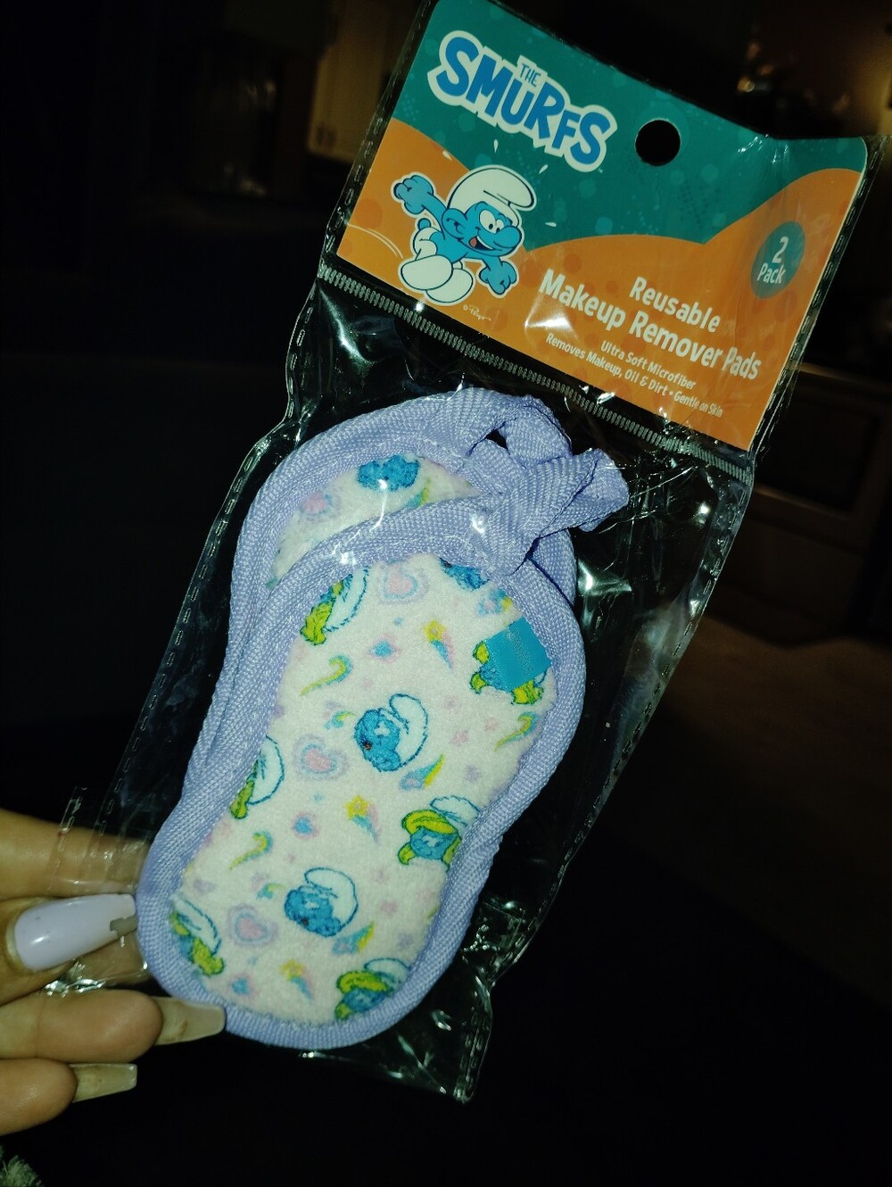 The Smurfs Lilac Reusable Makeup Remover Pads - 2-Pack